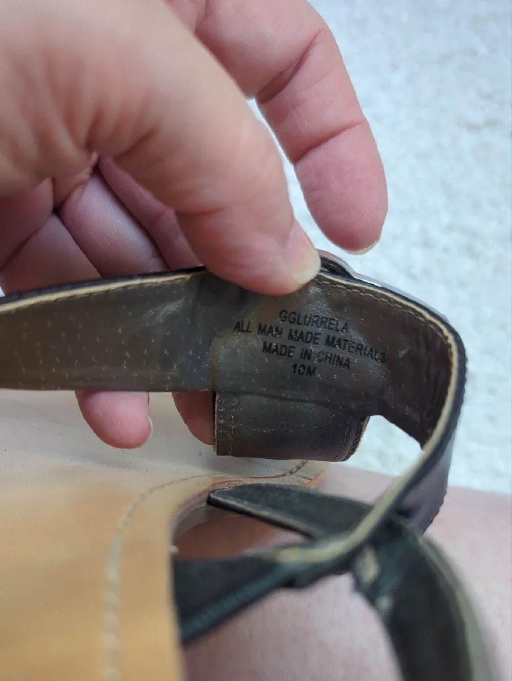 G by Guess Brown and Black T-Strap Sandals with G Hardware